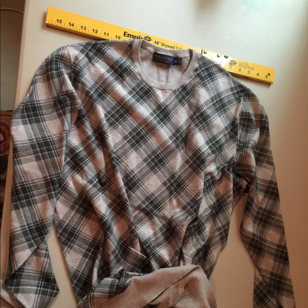 Polo Golf Plaid Sweater, Grey